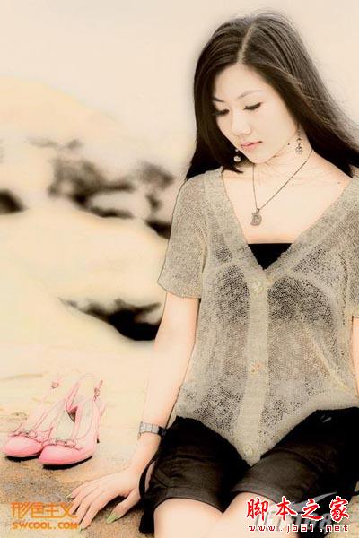 photoshop將美女圖片轉(zhuǎn)古典工筆畫效果教程