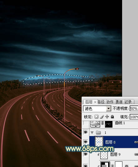 Photoshop為公路圖片渲染出漂亮的夜景燈光效果
