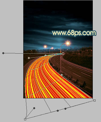 Photoshop為公路圖片渲染出漂亮的夜景燈光效果