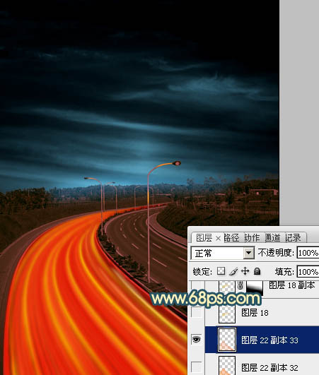 Photoshop為公路圖片渲染出漂亮的夜景燈光效果