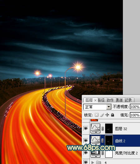 Photoshop為公路圖片渲染出漂亮的夜景燈光效果