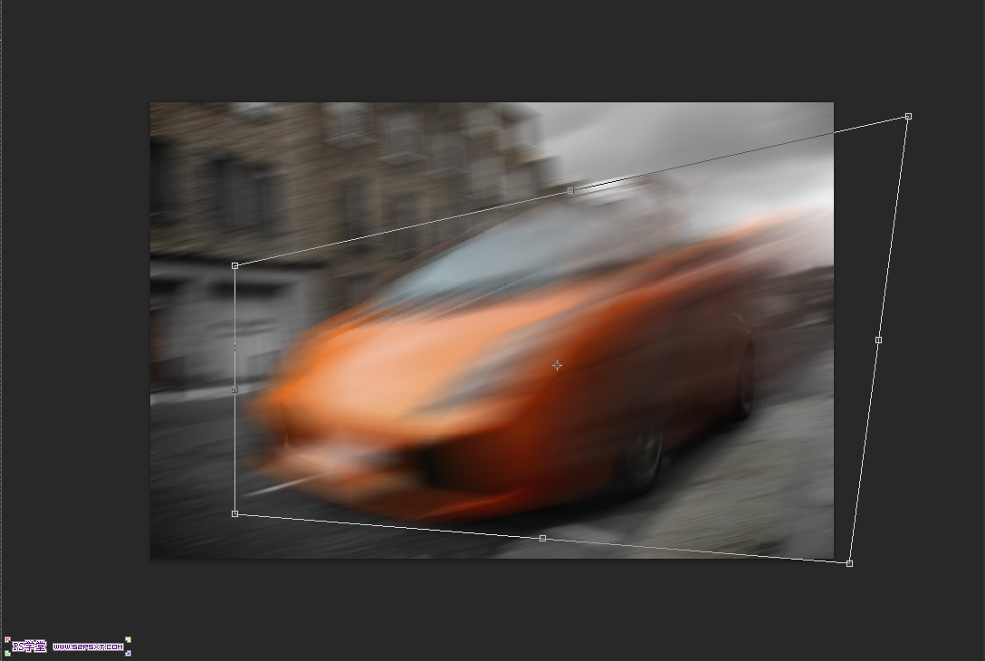 Photoshop打造超酷飛奔的火焰跑車效果
