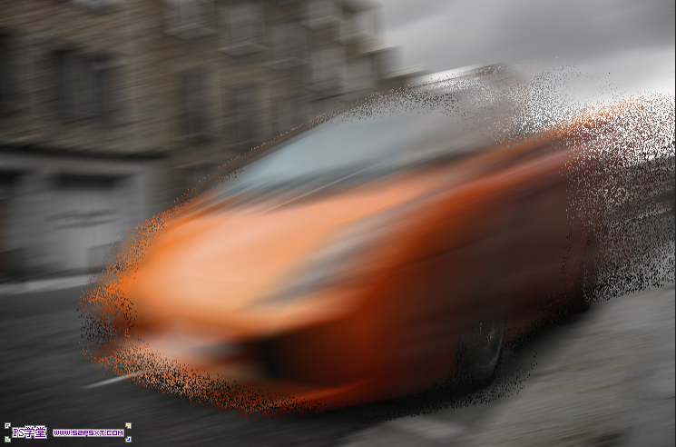Photoshop打造超酷飛奔的火焰跑車效果