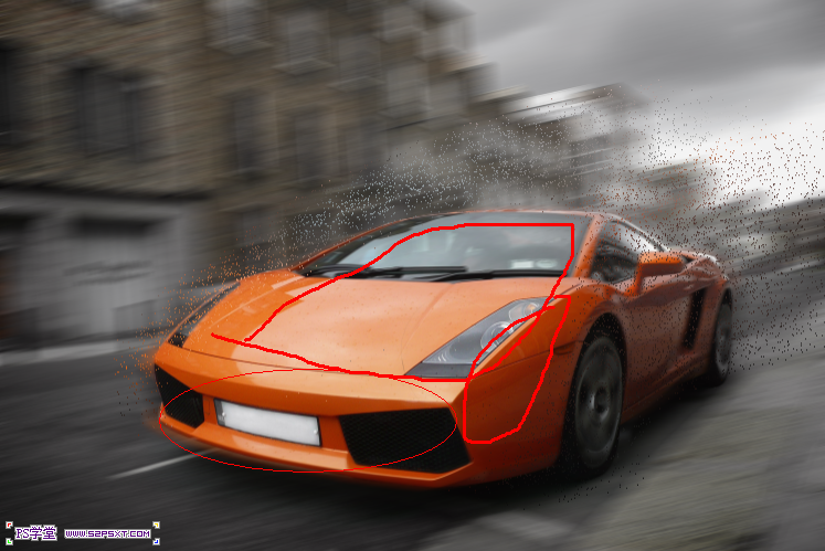 Photoshop打造超酷飛奔的火焰跑車效果