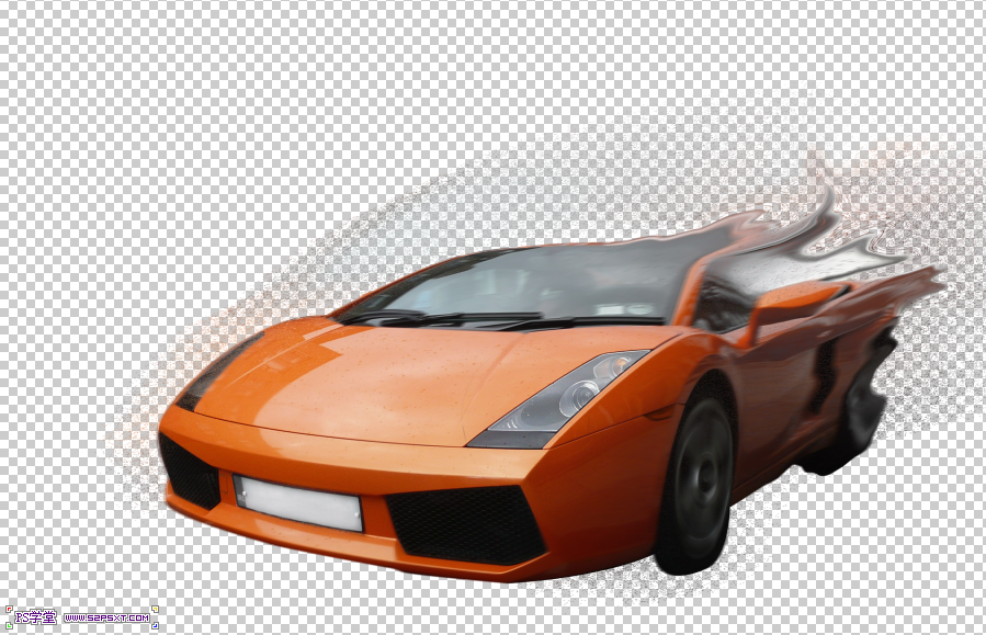 Photoshop打造超酷飛奔的火焰跑車效果