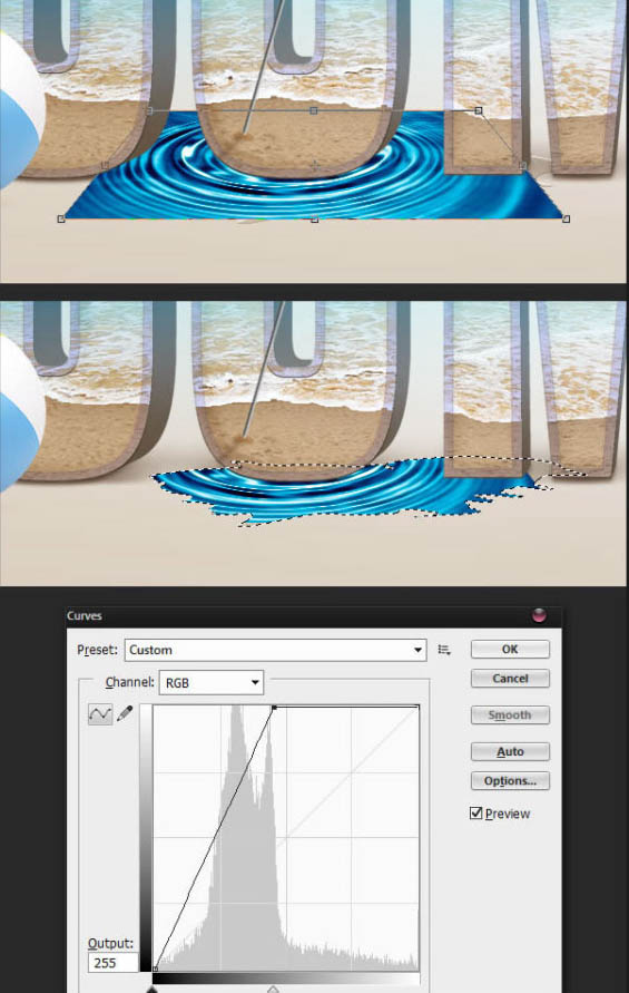 Photoshop打造出休閑清爽的夏日海灘立體字