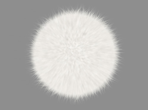 photoshop利用濾鏡及涂抹工具快速制作灰白色毛毛球