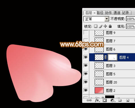Photoshop制作出一朵漂亮逼真的的粉紅色牡丹