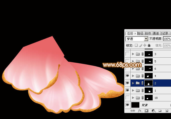 Photoshop制作出一朵漂亮逼真的的粉紅色牡丹