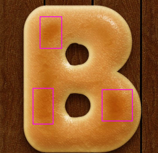Photoshop制作逼真的的濃香字母面包字