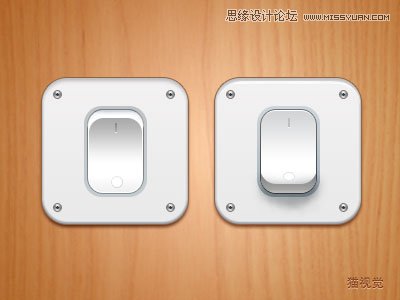 Photoshop設(shè)計(jì)白色立體效果的開關(guān)按鈕,