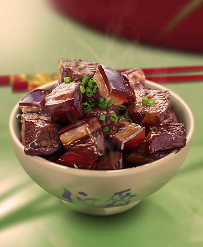 PS鼠繪逼真的紅燒肉