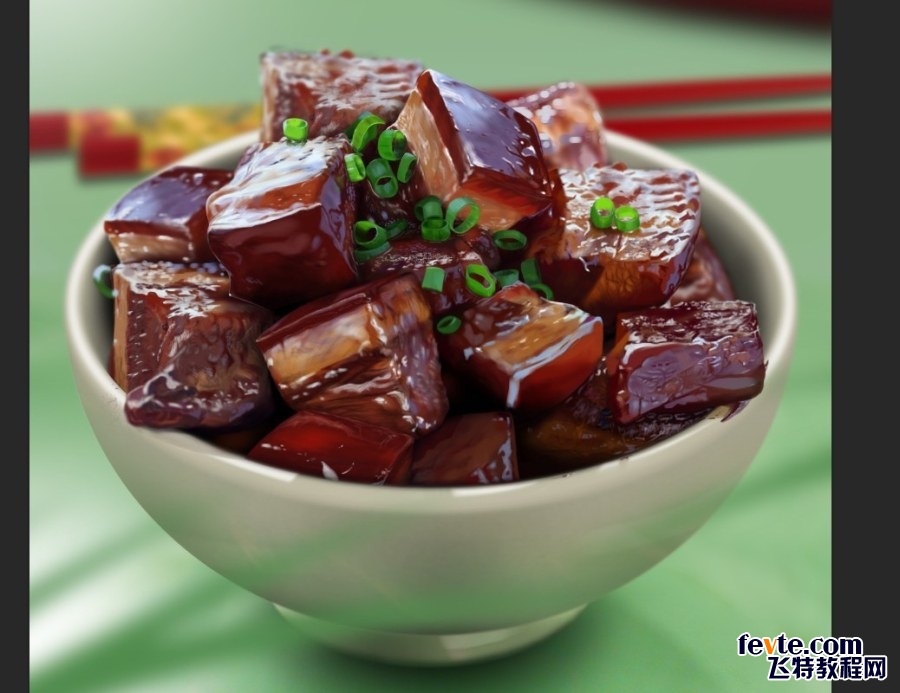PS鼠繪逼真的紅燒肉