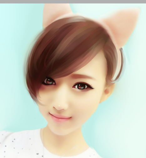 PS和SAI將美女照片制作成卡通效果