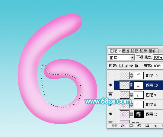 Photoshop制作逼真的漂亮的粉色氣球六一字