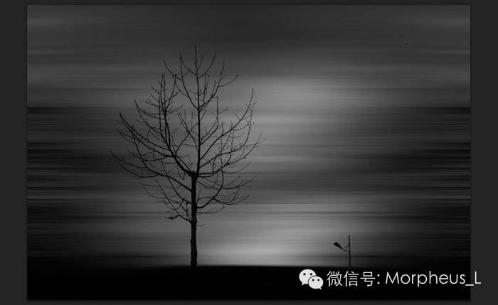 Photoshop將暗光圖片加上動感模糊黑白背景