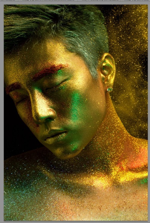 Photoshop為彩妝帥哥圖片打造出古銅金屬質(zhì)感皮膚教程