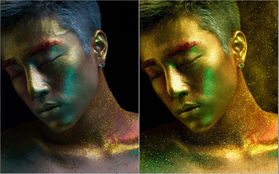 Photoshop為彩妝帥哥圖片打造出古銅金屬質(zhì)感皮膚教程