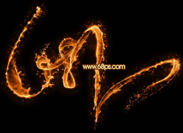 Photoshop设计制作飞溅的火熔岩字