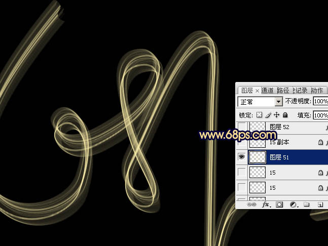 PS利用畫筆描邊快速制作夢幻的光絲字