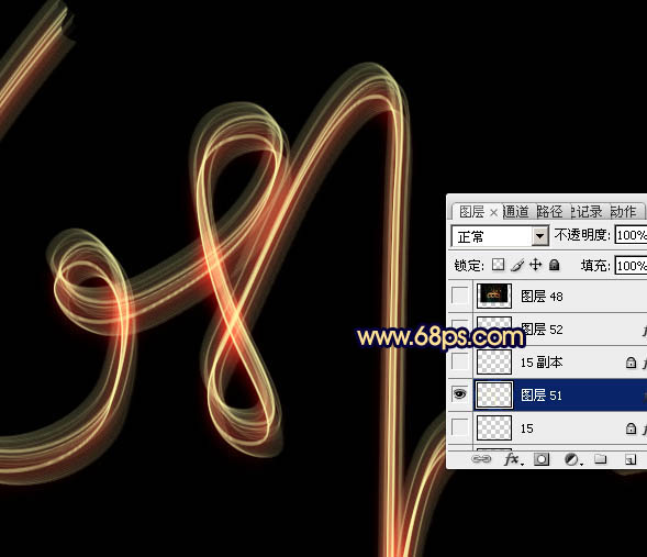 PS利用畫筆描邊快速制作夢幻的光絲字