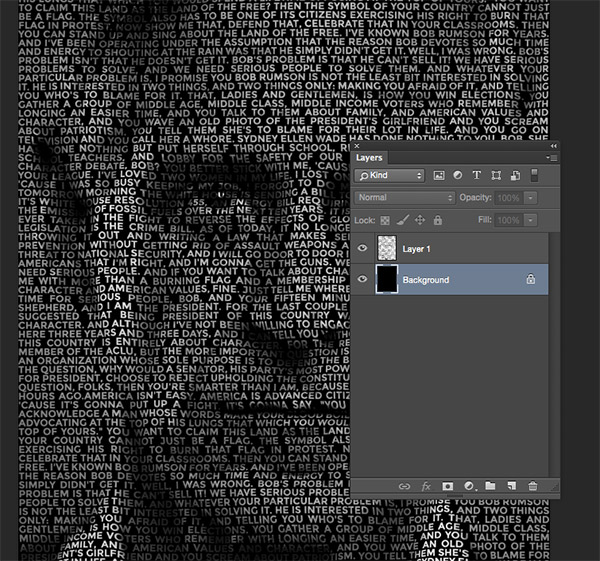photoshop利用置換濾鏡快速制作密密麻麻的文字人像