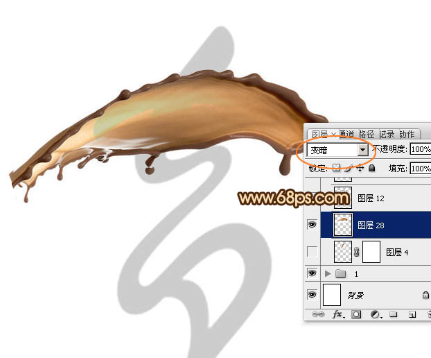 Photoshop設(shè)計(jì)制作濃情動(dòng)感的七夕巧克力噴濺字
