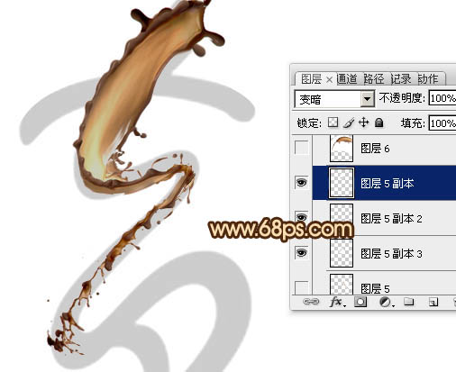 Photoshop設(shè)計(jì)制作濃情動(dòng)感的七夕巧克力噴濺字