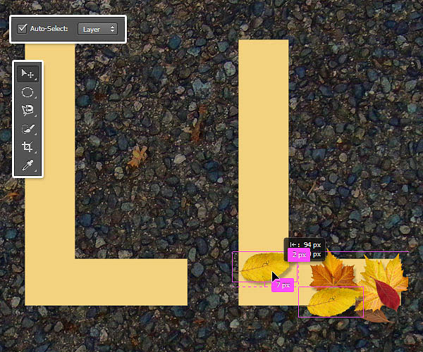 Photoshop設(shè)計制作非常有趣的秋季樹葉字