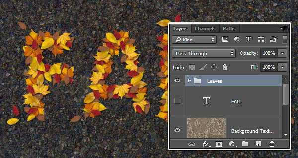 Photoshop設(shè)計制作非常有趣的秋季樹葉字
