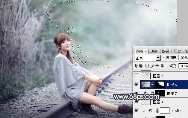 Photoshop為春季人物圖片打造夢幻的淡調(diào)中性青綠色效果