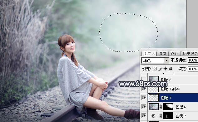 Photoshop為春季人物圖片打造夢幻的淡調(diào)中性青綠色效果