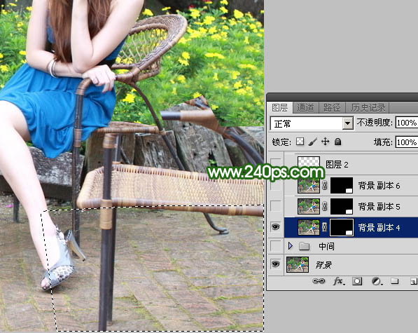 Photoshop快速去掉人物前面礙眼的椅子實例教程