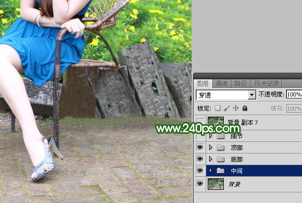 Photoshop快速去掉人物前面礙眼的椅子實例教程
