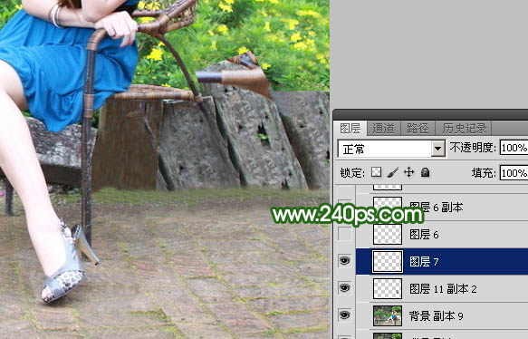 Photoshop快速去掉人物前面礙眼的椅子實例教程
