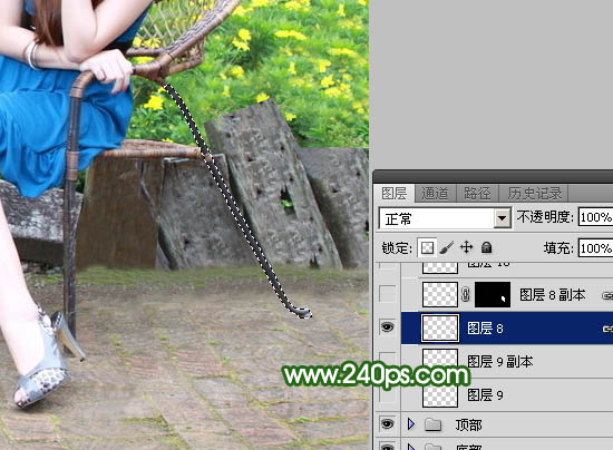 Photoshop快速去掉人物前面礙眼的椅子實例教程