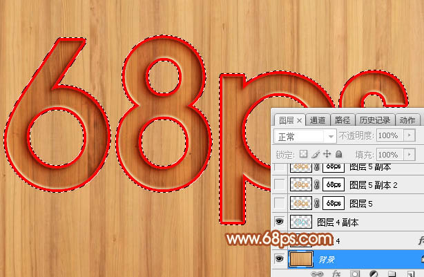 Photoshop利用圖層工具制作簡單的木板浮雕字