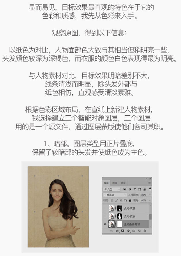 Photoshop快速轉(zhuǎn)為素雅的工筆畫美女圖片