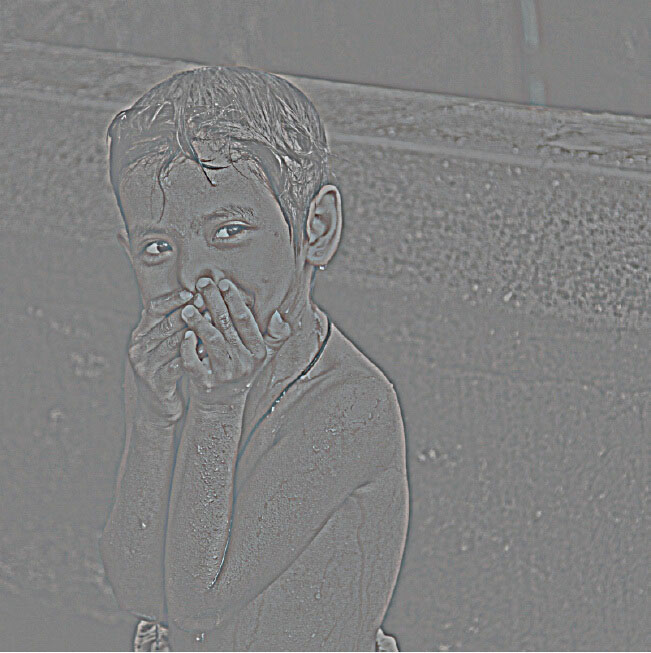 Photoshop制作低飽和HDR效果小男孩照片