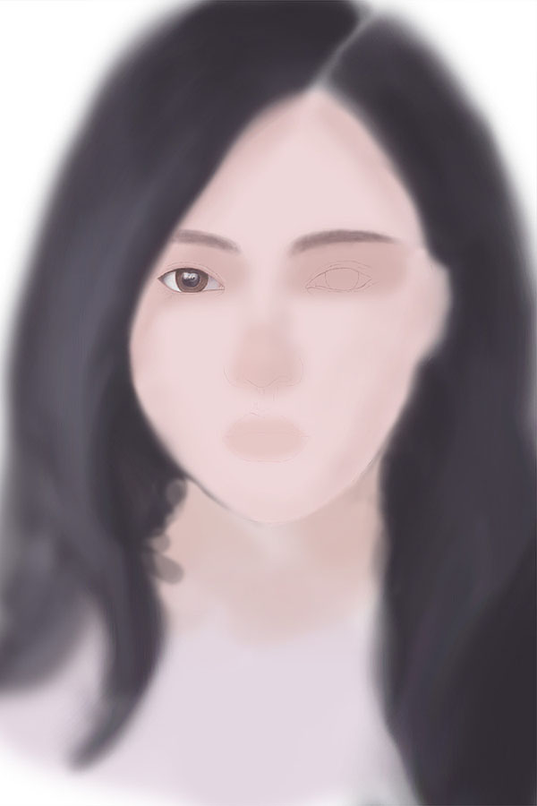 PS臨摹漂亮的女神頭像