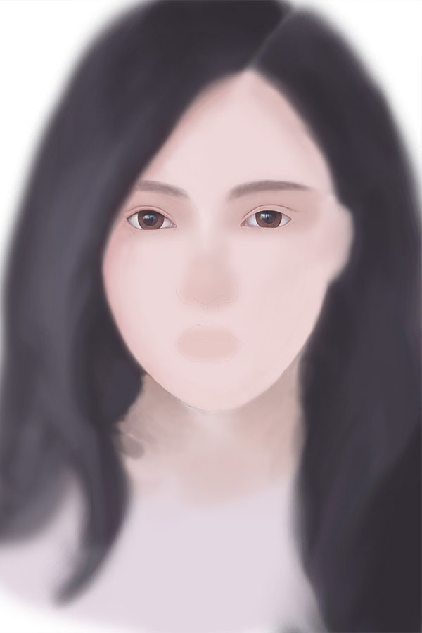 PS臨摹漂亮的女神頭像