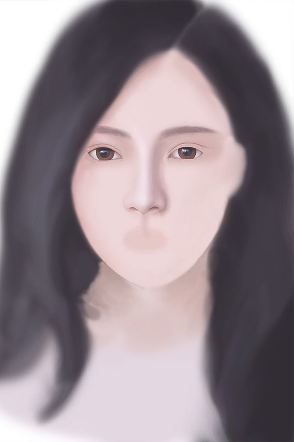 PS臨摹漂亮的女神頭像