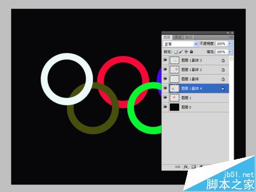 ps怎么繪制五色五環(huán)的標(biāo)志?