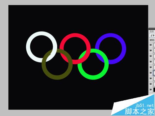 ps怎么繪制五色五環(huán)的標(biāo)志?