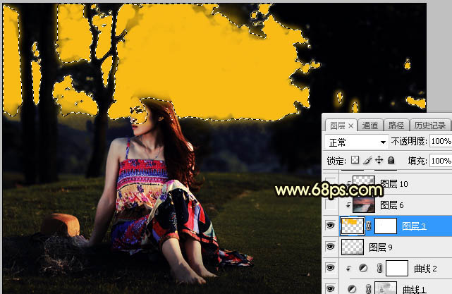 Photoshop調(diào)制出唯美的晨曦逆光草坡上的人物圖片
