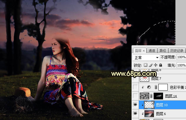 Photoshop調(diào)制出唯美的晨曦逆光草坡上的人物圖片