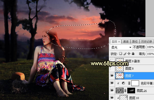 Photoshop調(diào)制出唯美的晨曦逆光草坡上的人物圖片