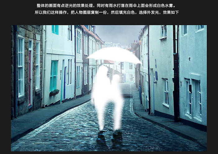 Photoshop合成陰冷的小巷雨夜場(chǎng)景
