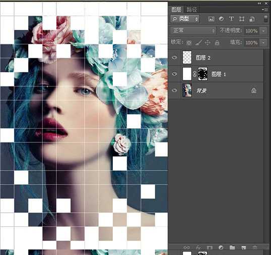 Photoshop把美女照片做出創(chuàng)意獨(dú)特的格子效果圖教程