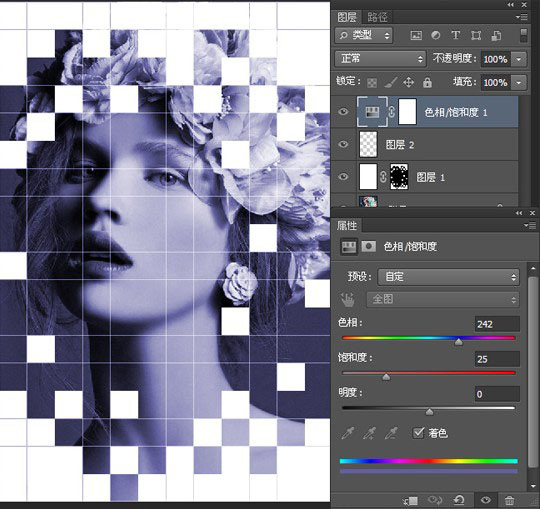 Photoshop把美女照片做出創(chuàng)意獨(dú)特的格子效果圖教程